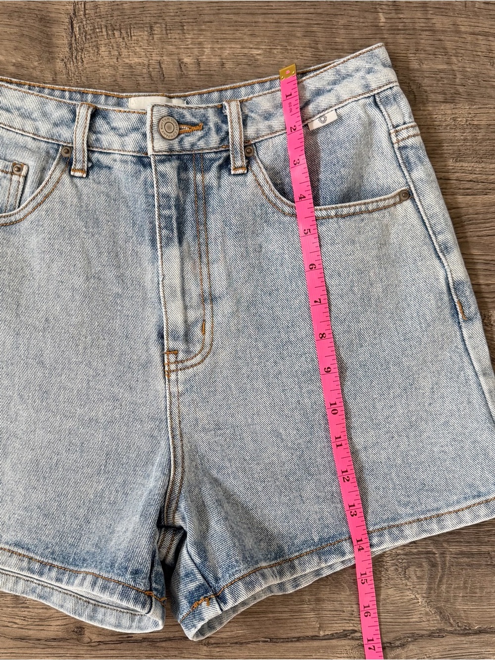 Rhythm Classics Light Wash Denim Shorts High Rise Size 4 Casual - Picture 10 of 11